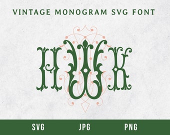 Download Vintage Monogram Svg Etsy