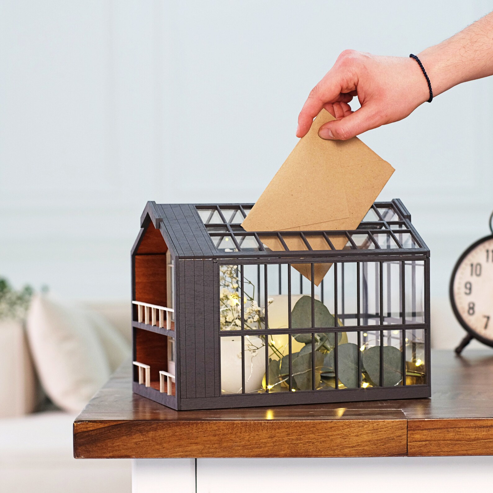 Wedding Card Box Glass Terrarium envelope box Wedding money Etsy