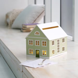 Scatola per biglietti da visita, scatola per biglietti da matrimonio, scatola per biglietti da matrimonio, salvadanaio per casa nuziale, porta biglietti, salvadanaio in legno, luce notturna per casa