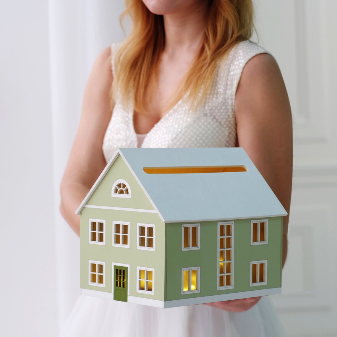 Wooden House Wedding Card Box, Envelope Keepsake - Etsy