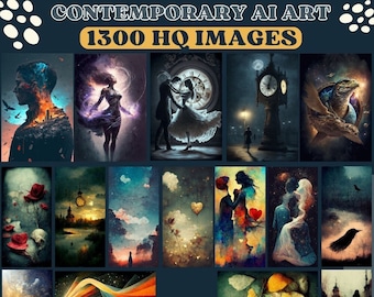 1300 Contemporary AI Art Paintings Bundle Set - Love, Dreams, Life, Menaing, Universe, Hope, Miracles - Inspired by 30 Original Poems