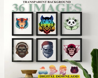 Animal SVG Bundle, Pet svg Bundle, Animals PNG, Print Set Download, Printable Digital Download, Wildlife Printables, Skeleton SVG Bundle