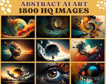 1800 Abstarct AI Art Paintings Bundle Set - Love, Dreams, Life, Menaing, Universe, Hope, Miracles - Inspired by 30 Original Poems