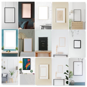 130 Wall Art Frames Set, Frame Borders Art, Transparent Background Frame, Mockup Frames, SET of 130 Bundle Classic Art Digital Frame Prints image 2