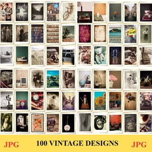 100 Vintage Wall Posters | Vibrant Retro Art Prints | Nostalgic Printable Set | Instant Digital Download