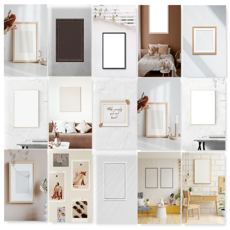 130 Wall Art Frames Set, Frame Borders Art, Transparent Background Frame, Mockup Frames, SET of 130 Bundle Classic Art Digital Frame Prints image 3