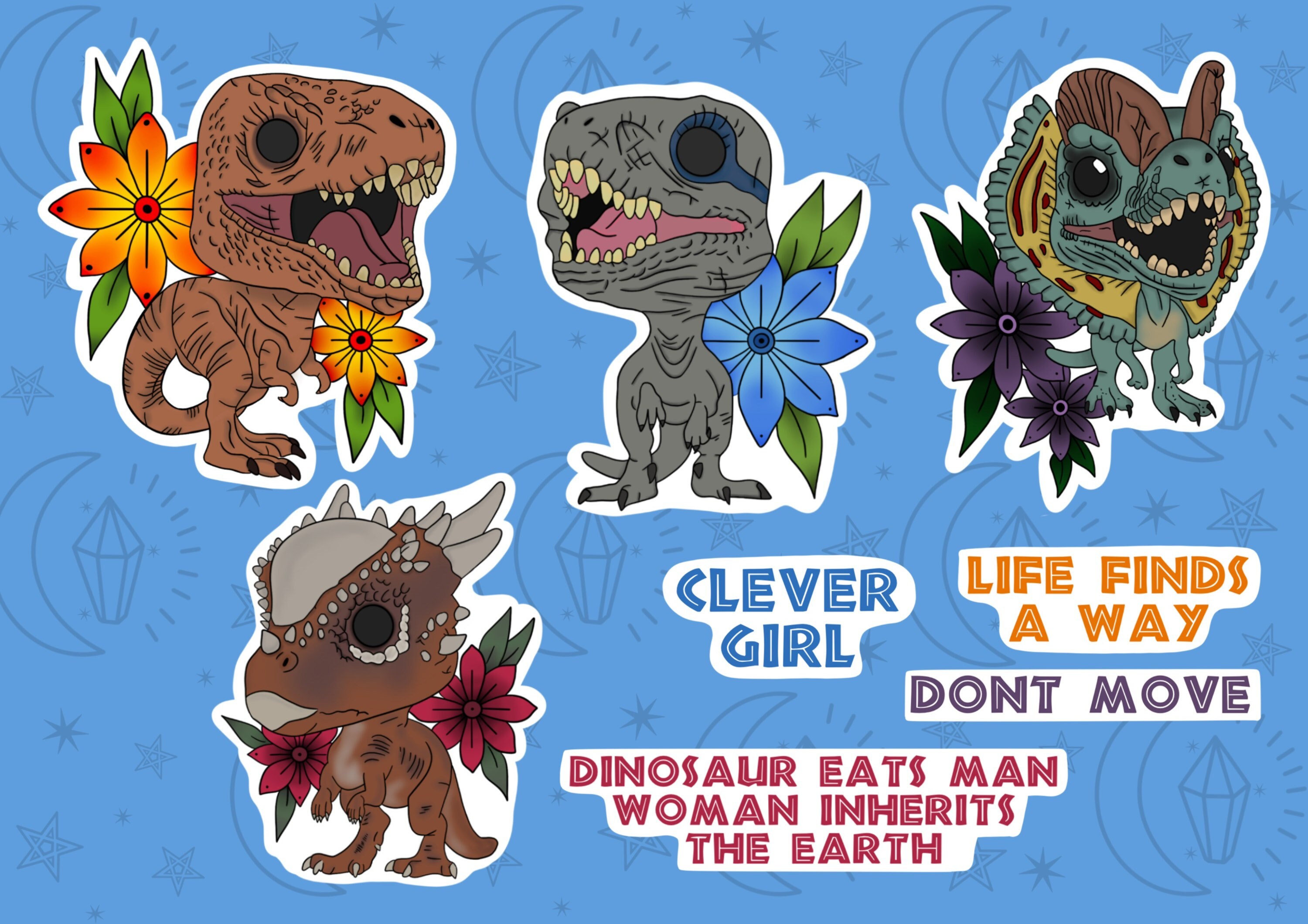 Dinosaur Sticker Pack - Etsy