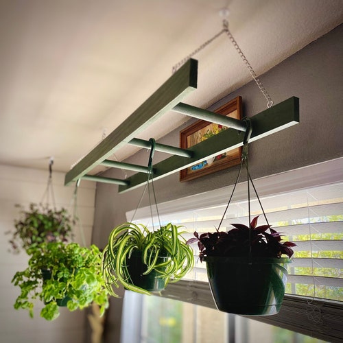 4-Foot (48") Hanging Plant Ladder | Pot Rack | Basket Holder | Kitchen Island | Porch Decor