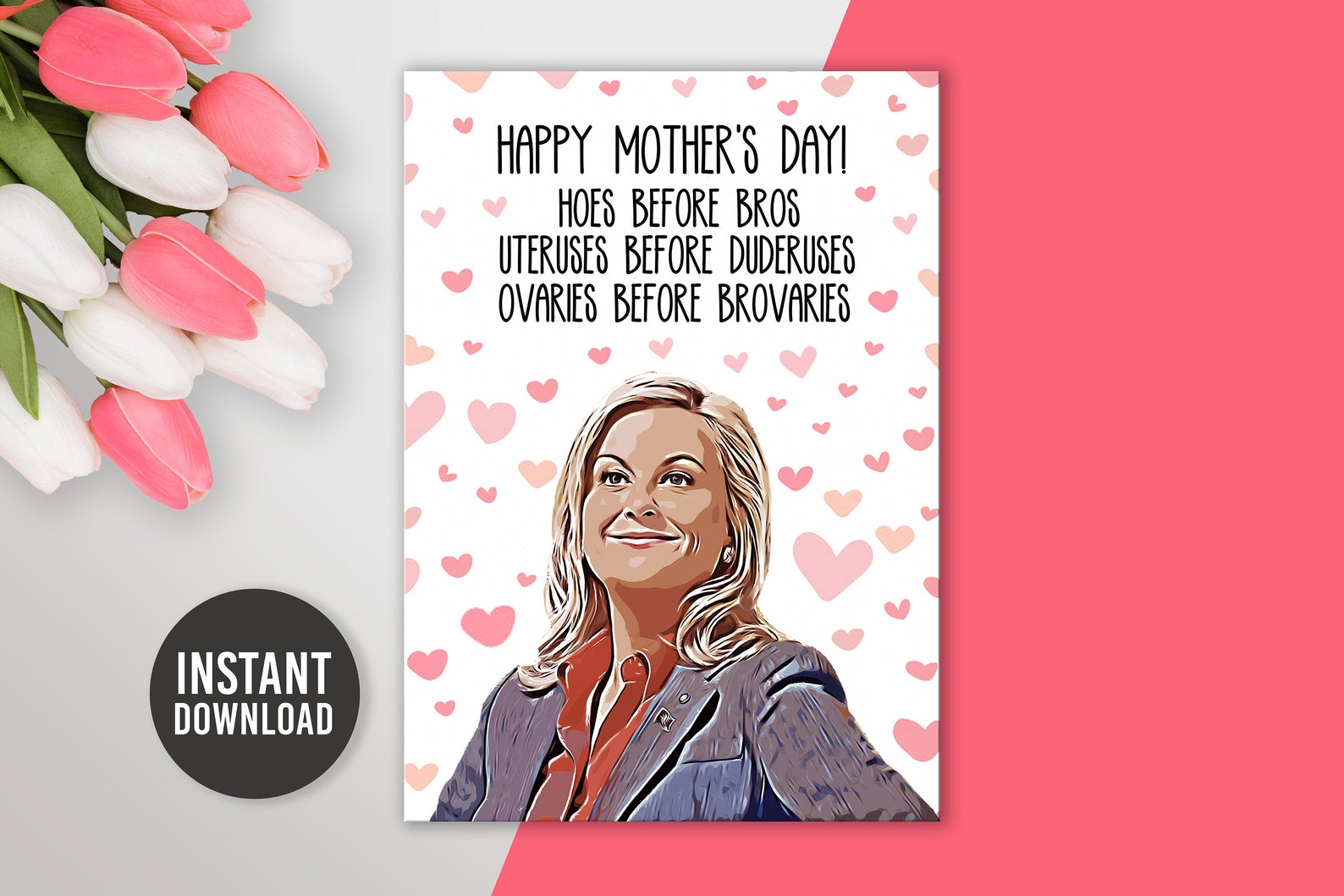 Happy Mother's Day Hoes Before Bros Funny Card Funny Etsy