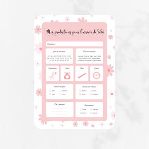 Cartes pronostics bébé à télécharger et imprimer -  baby shower - Gender reveal