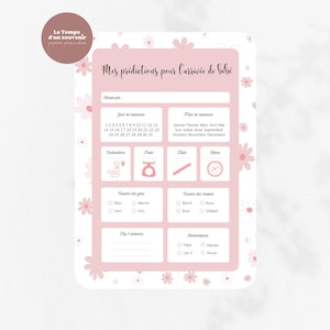 Baby prediction cards to download and print - baby shower - Gender reveal