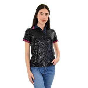 Aina Sequin Polo Shirt by Marolli