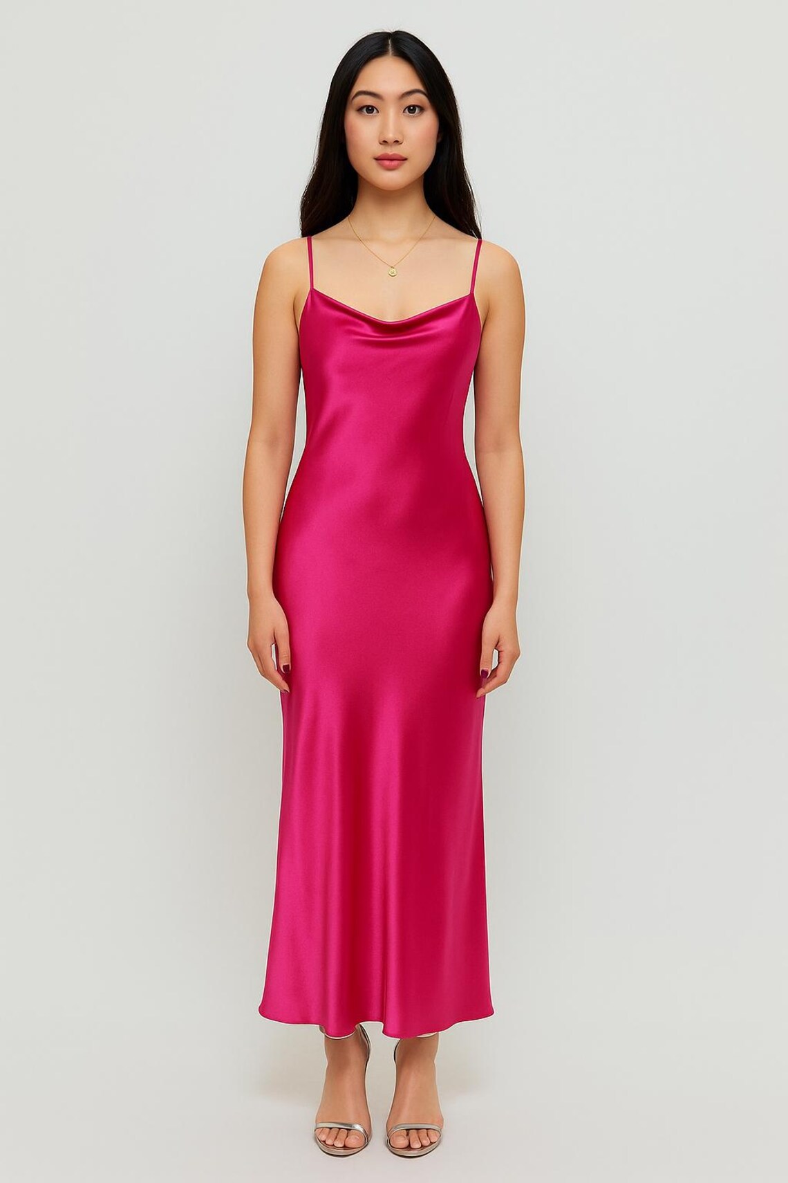 Cross Pleated Bodice Spaghetti Straps Satin Dresses Mist Plus Size