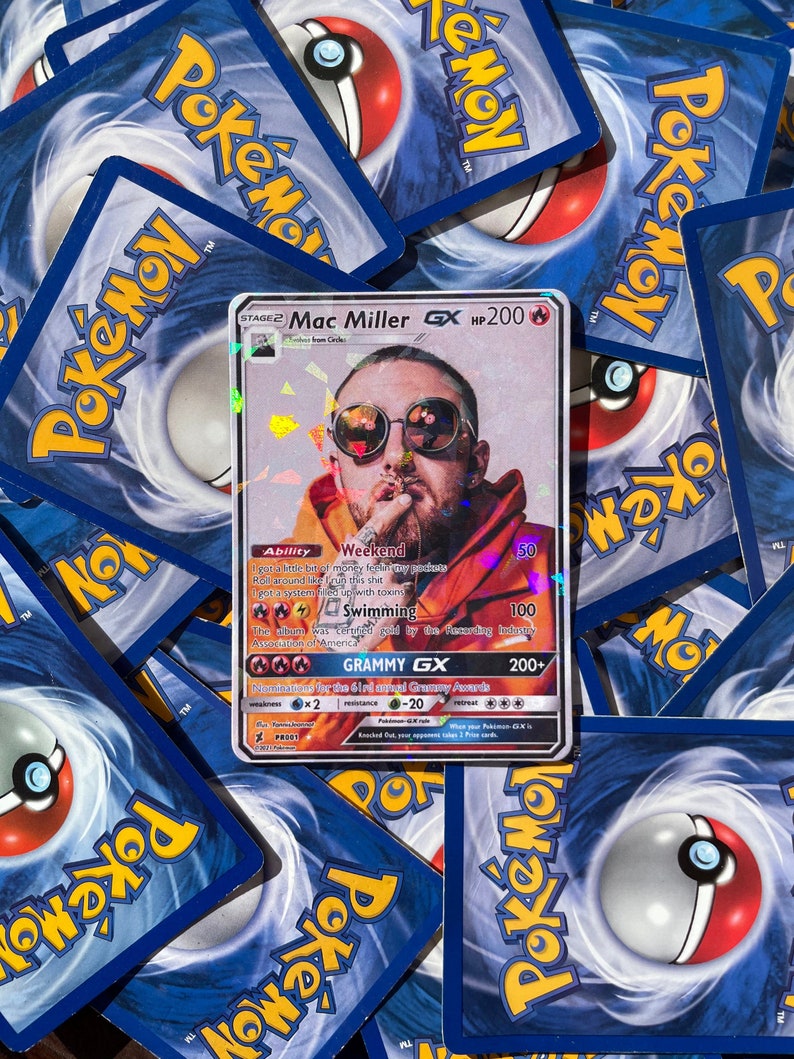 Mac Miller Special Holographic Pokemon Collective Trading Card Etsy