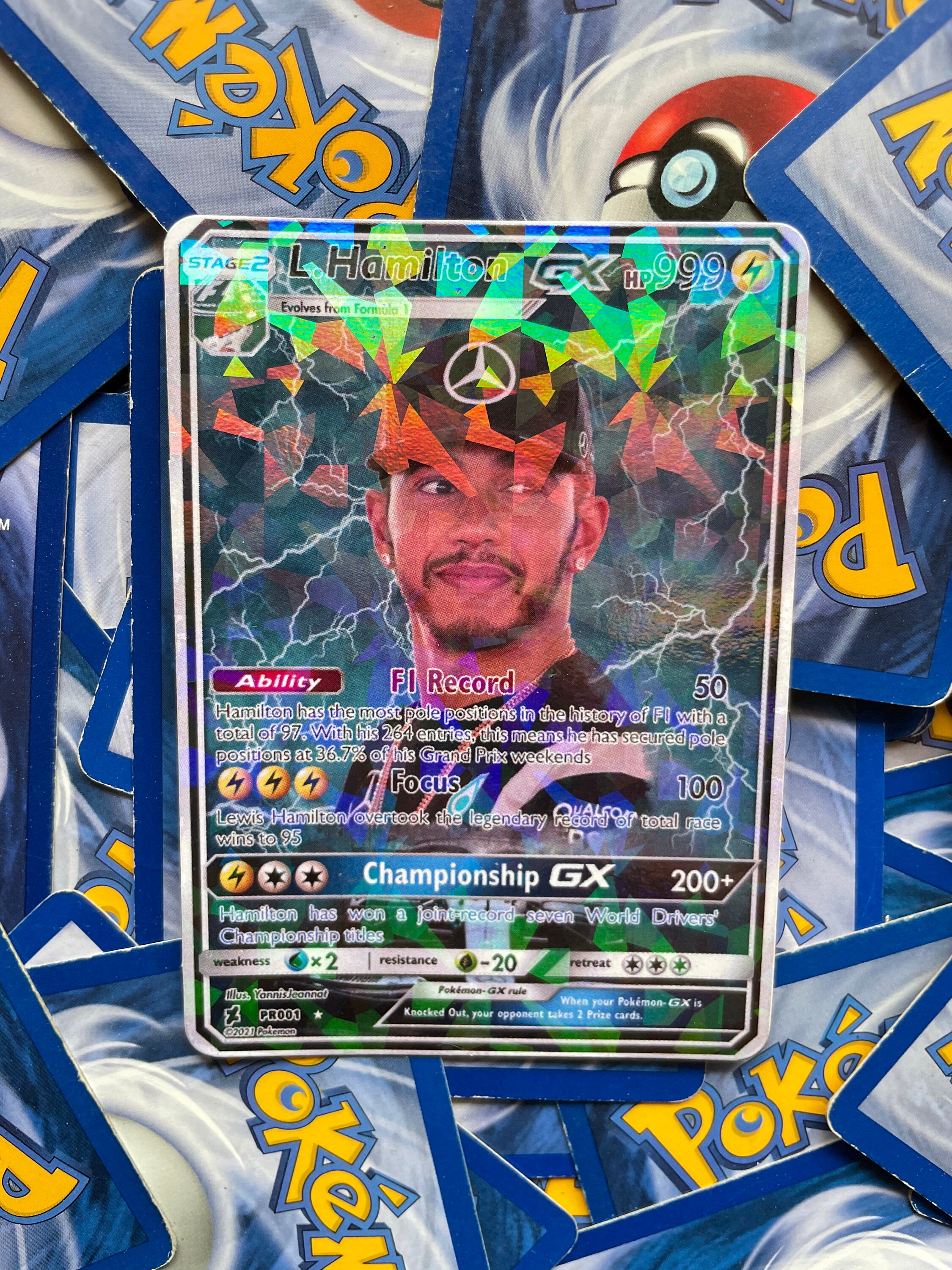 Lewis Hamilton Special Holographic Pokemon Gx Collective Etsy