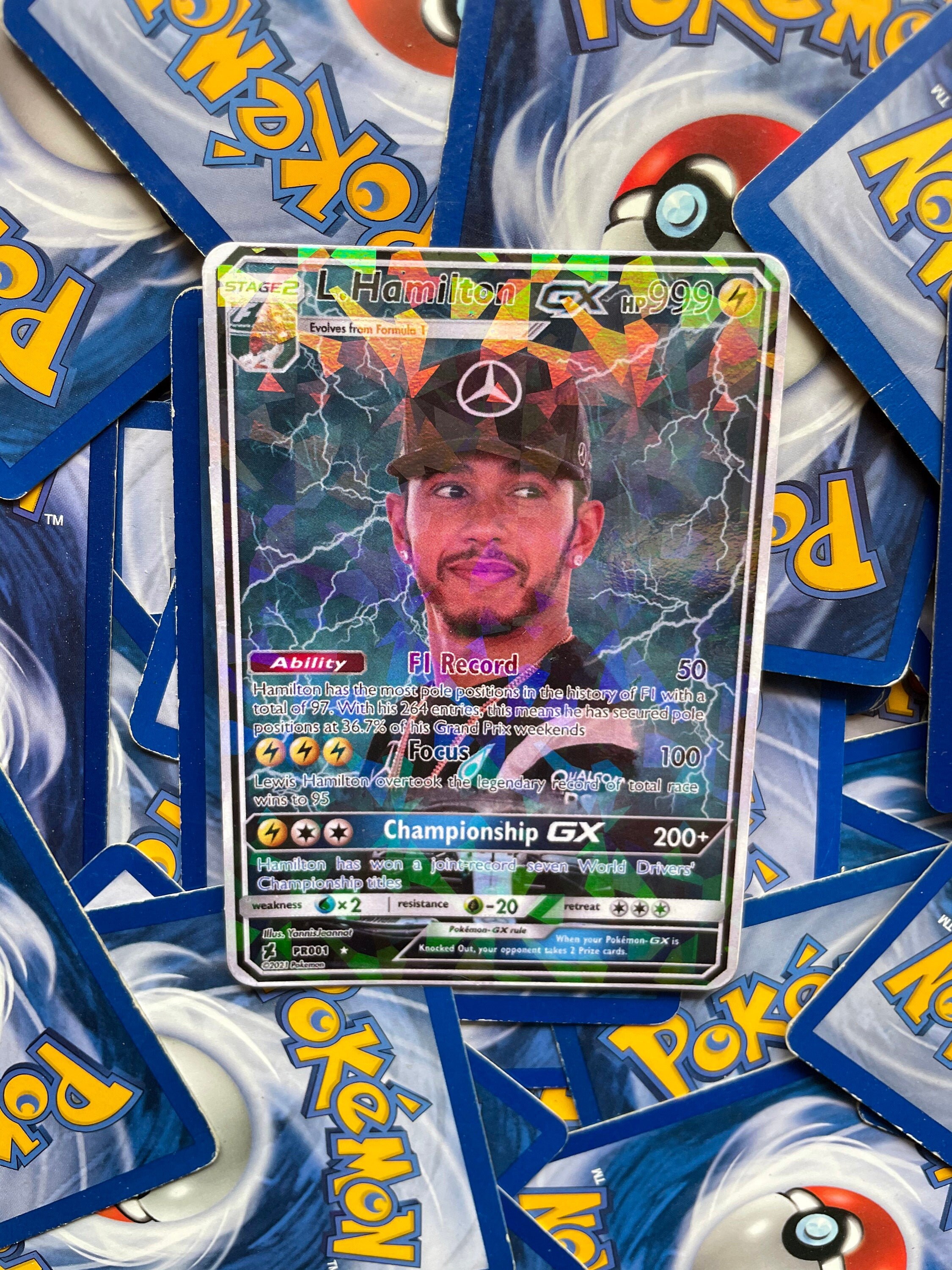 Lewis Hamilton Special Holographic Pokemon Gx Collective Etsy