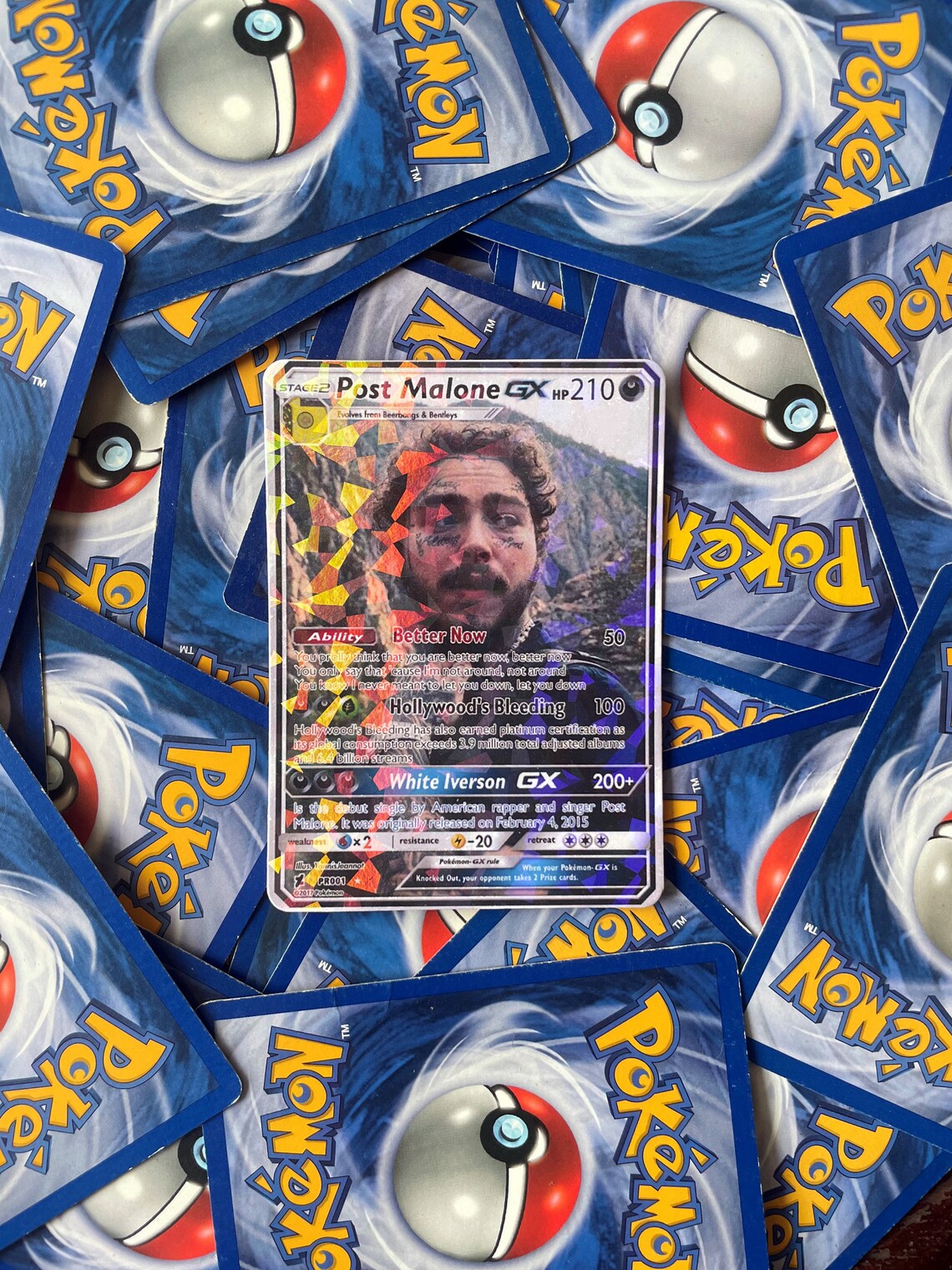 Post Malone Special Holographic Pokemon Collective Trading Etsy