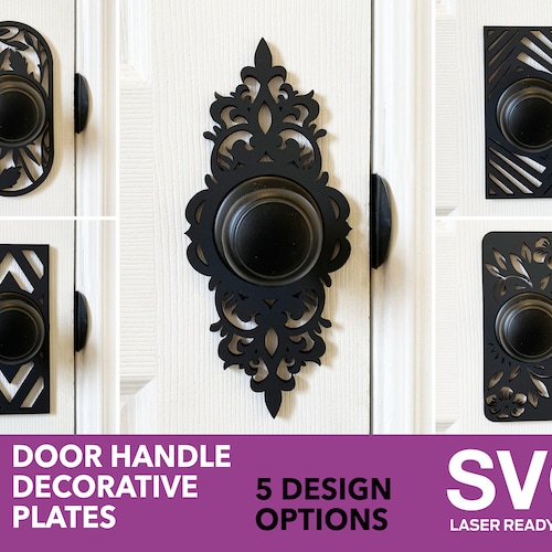 Door Handle Decorative Plates Digital Laser Ready File SVG Etsy