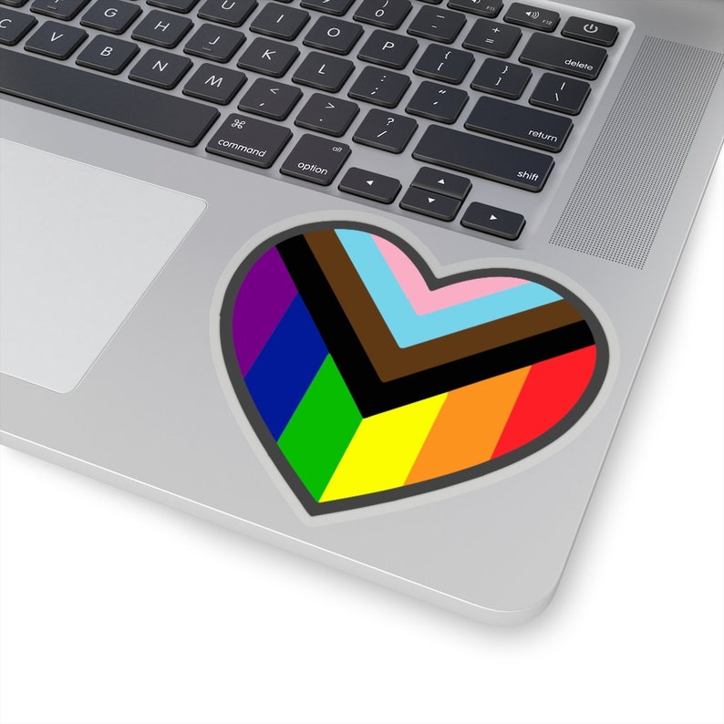 Progress Pride Flag Heart Sticker - Etsy