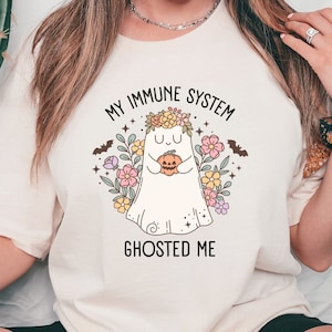 Chronic Illness Shirt, Womens Halloween Top, Disability Clothes, Cute Ghost Shirt, Flare Day Shirt, Spooky Spoonie, Ehlers Danlos Syndrome