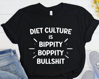 Camiseta de positividad corporal, Fin de la cultura de las dietas, Camiseta antidietas, Consejero de HAES, Alimentación intuitiva, Positividad hacia la grasa, Regalos para ella, Camiseta para la recuperación de TCANE