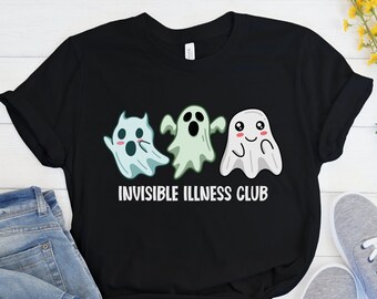 Halloween Shirt, Invisible Illness Club, Cute Ghost T-Shirt, Chronic Illness Gift, Rheumatoid Arthritis, Ehlers-Danlos Tee, Epilepsy Shirt