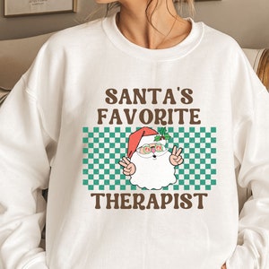 Weihnachtstherapeut-Sweatshirt, psychiatrische Gesundheit T-Shirt, Weihnachtstherapeut-Top, DBT-Therapeut, CBT-Therapeut, Studenten-Therapeut, Biologie-Student