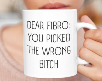 Mok fibromyalgie, fibrocadeau, fibromyalgie-krijger, cadeau chronische pijn, onzichtbare ziekte, mok chronische ziekte, grappige fibro-mok, cadeau voor haar