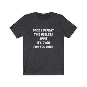 Skoliose Shirt, Spinal Fusion, Wirbelsäulen-Chirurgie-Geschenk, Skoliose-Bewusstsein, lustiges Skoliose-T-Stück, Skoliose-Krieger, Rücken-Chirurgie, unbrauchbare Wirbelsäule Dark Grey Heather