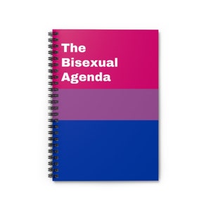 Bisexual Agenda, Spiral Notebook, Lined Notebook, Funny Bisexual Gift, Bisexual Pride, Bisexual Flag, LGBT Journal, Pride Month, Queer Gift