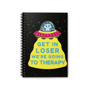 Mental Health Notebook, Self Care Journal, Therapy Notebook, Gift for Therapist, Funny Cat Notebook, End Stigma Gift, Depression Gifts image 1