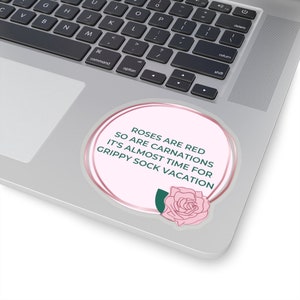 Grippy Sock Sticker, Mental Health Gift, Depressed Gift, BPD Sticker, Anxiety Sticker, Bipolar Disorder, End Stigma Gift, Self Care Gift 4" × 4"