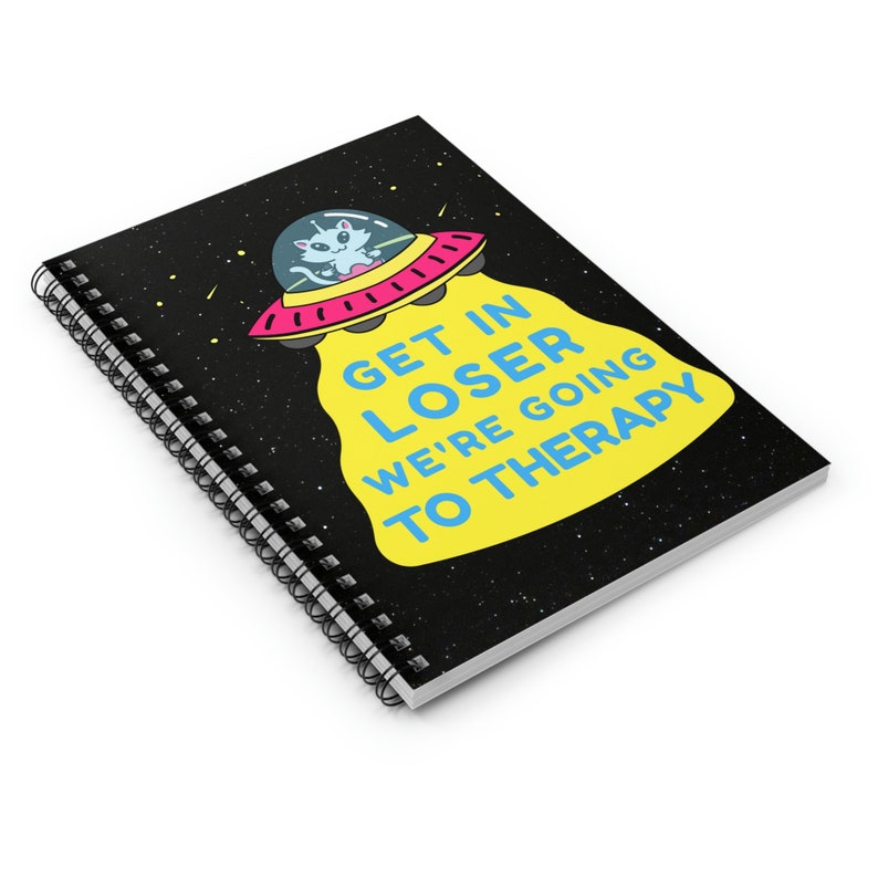 Mental Health Notebook, Self Care Journal, Therapy Notebook, Gift for Therapist, Funny Cat Notebook, End Stigma Gift, Depression Gifts image 3