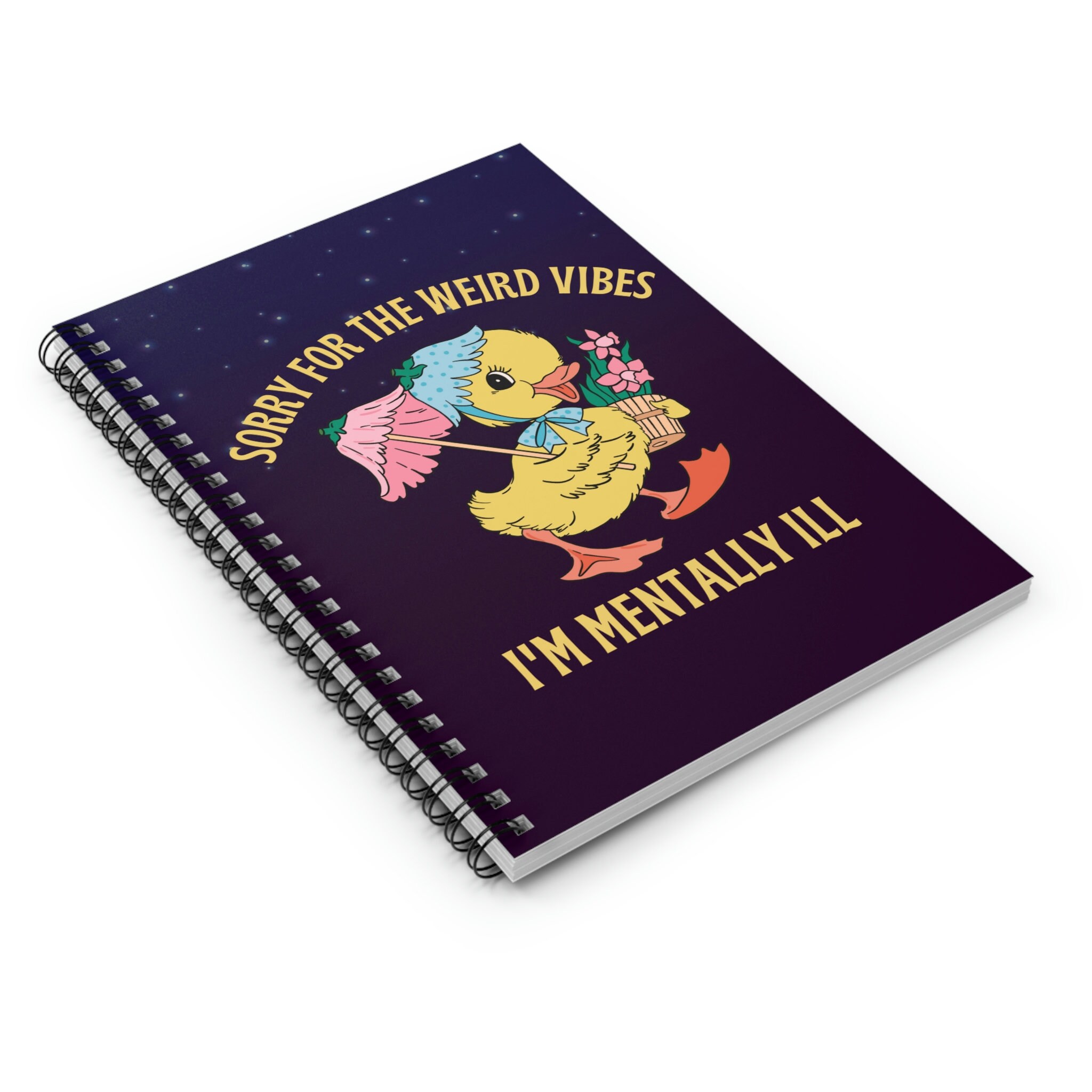Strange Notebook Funny Mental Health Spiral Notebook: Weird Vibes, Self Care Diary - Etsy