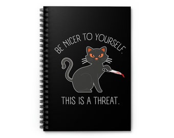 Mental Health Journal, Self Care Notebook, Funny Cat Notebook, Anxiety Notebook, Serotonin Gifts, Depression Gift, Positivity Gifts
