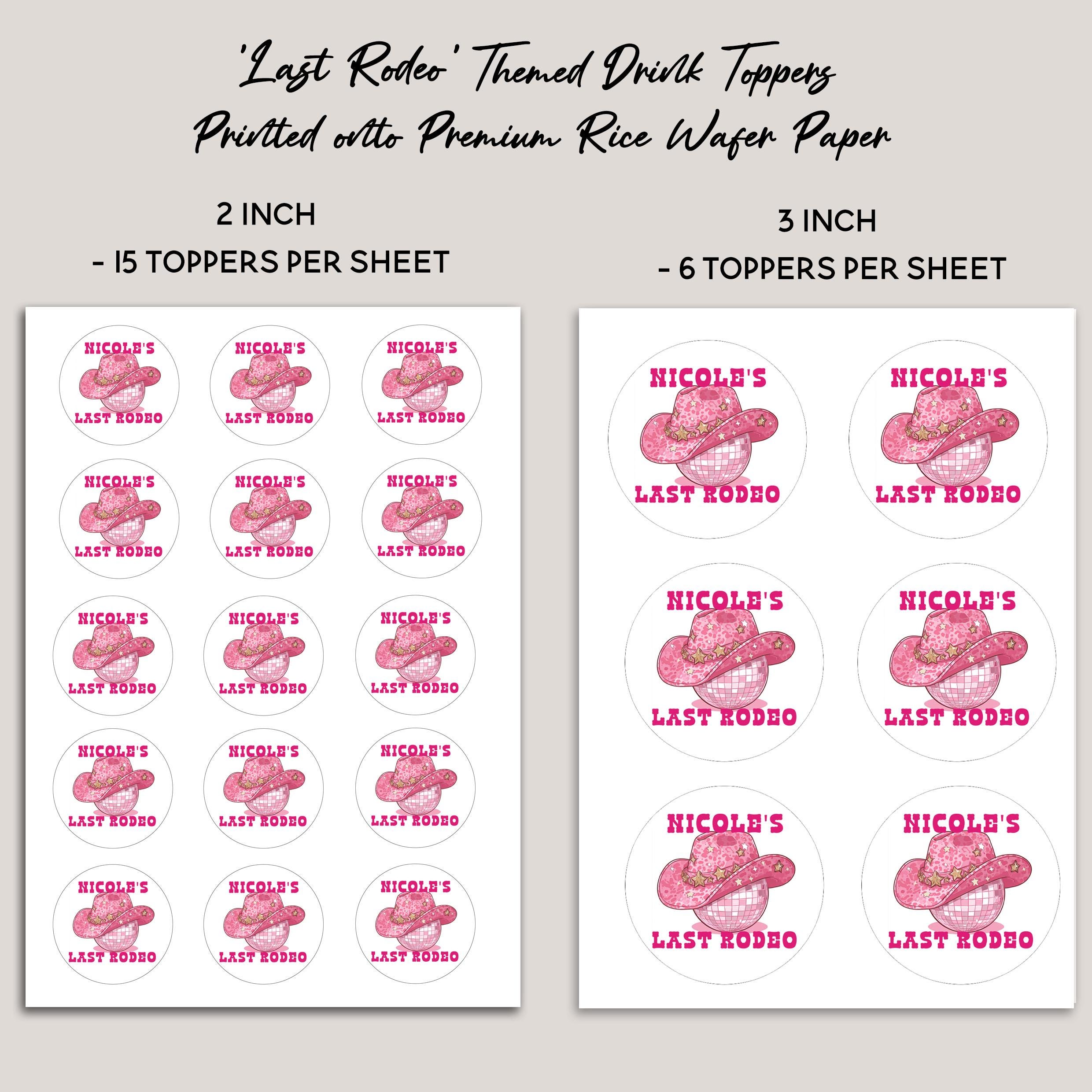 Personalised Last Rodeo Disco Ball Drink Toppers Hen Do Party Cow Girl ...