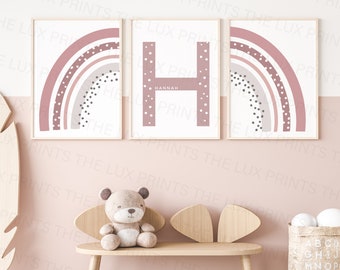 Personalised Name Wall Art Prints Rainbow Fairytale | Bedroom Nursery Prints |Childrens Prints | Princess | Kids |Playroom Decor | Polka Dot