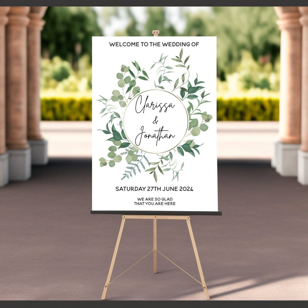 Personalised DIGITAL DOWNLOAD Eucalyptus Welcome Wedding D1 Reception ...