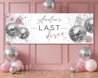 Personalised Last Disco Party Banner | Hen Do Party | Final Fling Before The Ring| Bride To Be Sign | Disco Ball | Bridal Party Wall Decor