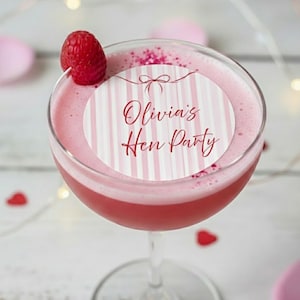 Adornos comestibles personalizados para bebidas / Adornos para cócteles rosas y rojos / Decoración para despedidas de soltera, cumpleaños, aniversarios, despedidas de soltera. Treinta y feliz cumpleaños.