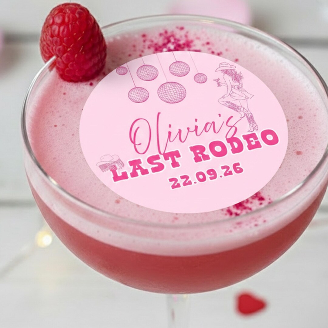 Personalised Last Rodeo Drink Toppers Hen Do Party Cow Girl Boot Edible ...