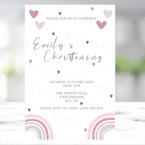 Gepersonaliseerde doop Uitnodigingskaarten babydoop Kinderen meisjes