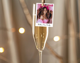16 x Personalised Text and Photograph Drink Toppers Edible Wafer Rice Paper Hen Do Party Birthday Anniversary Cocktail Wine