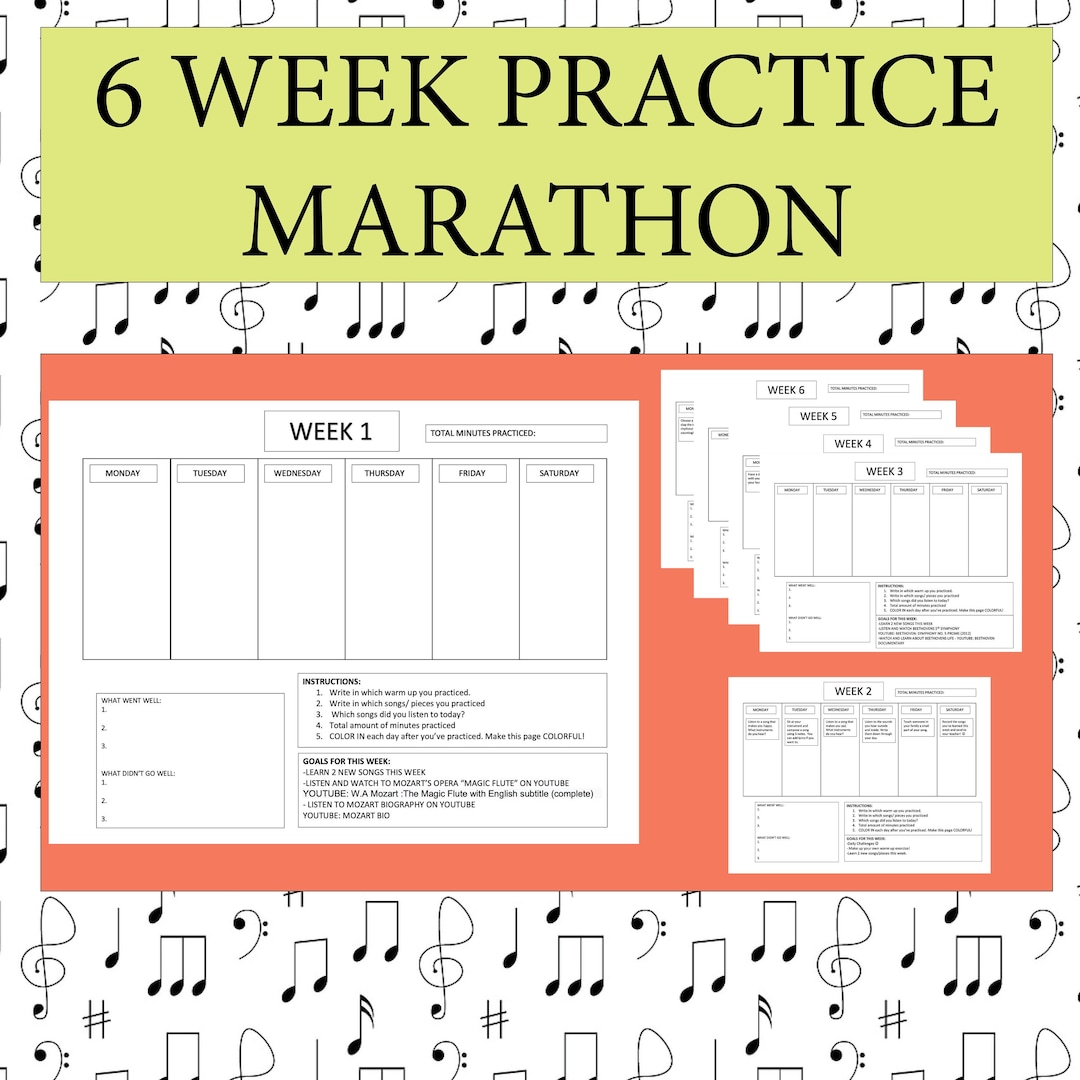 6 Week Practice Marathon - Etsy