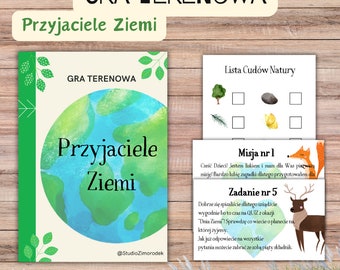 Gra Terenowa dla dzieci - Przyjaciele Ziemi- Dzień Ziemi- Edukacja przyrodnicza - Outdoor game - Produkt cyfrowy PDF