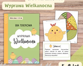 Gra Terenowa dla dzieci - Wielkanocna Wyprawa-  Edukacja przyrodnicza - Outdoor game- Przedszkole leśne- Produkt cyfrowy PDF