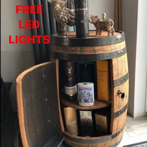 Alcohol Bar | Cabinet | Hand Made | Barrel | Whisky | Gin | Wodka | FREE LED LIGHTS