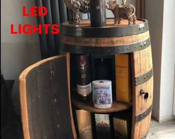 Alcohol Bar | Cabinet | Hand Made | Barrel | Whisky | Gin | Wodka | FREE LED LIGHTS