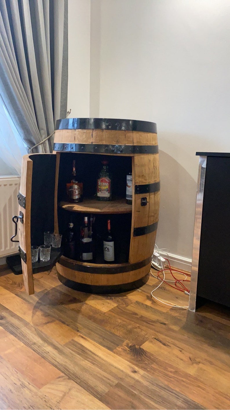 Recycled Solid Oak Whisky Barrel Bar Barrel Bar Etsy UK