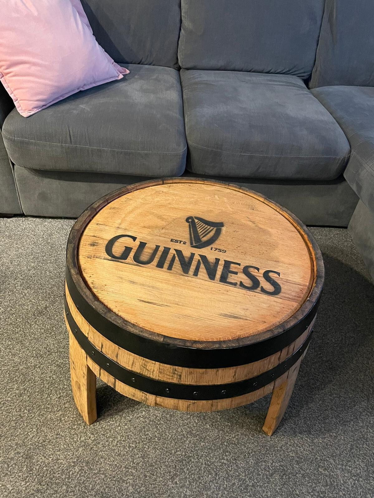 Whisky Barrel Coffee Table Rustic Hand Made Ornament Etsy UK